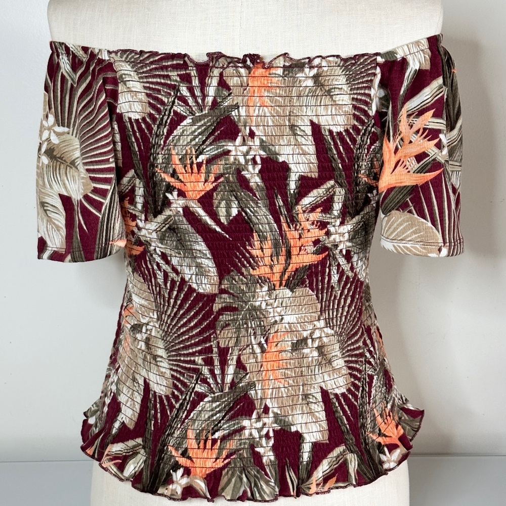 Cato Soft Stretch Tropical Print Top M - Picture 3 of 8